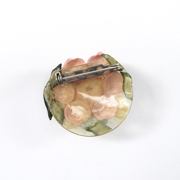 Real Shell Flower Brooch, Floral Pin, Mid-Century - Picture 8 of 8